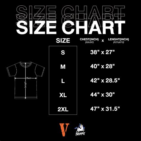 goat vlone size chart.